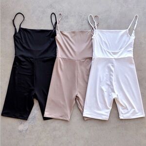 Cream/Taupe stretchy romper